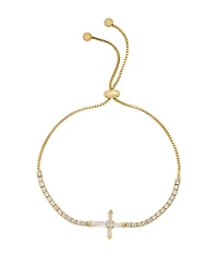 Unwritten Cubic Zirconia Cross Bolo Bracelet