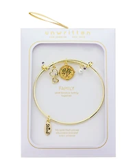 Unwritten Cubic Zirconia and Pearl Tree of Life Charm Bangle Bracelet