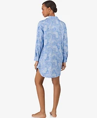 Lauren Ralph Women's Long-Sleeve His Shirt Sleepshirt