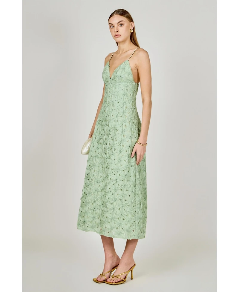 endless rose Women's lace spaghetti strap Maxi Dress