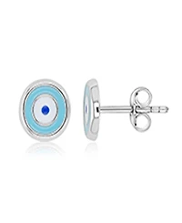 Macy's Evil Eye Stud Earrings in Rhodium Over Sterling Silver
