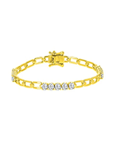 Macy's Cubic Zirconia Station Bracelet in 14k Yellow Gold Over Sterling Silver