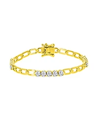 Macy's Cubic Zirconia Station Bracelet in 14k Yellow Gold Over Sterling Silver