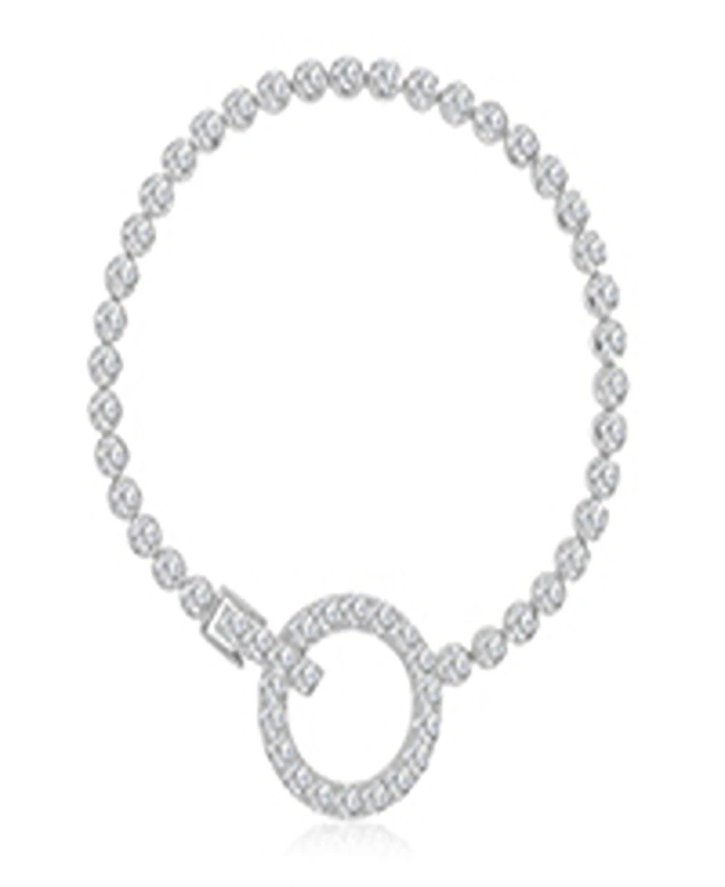 Macy's Cubic Zirconia Circle Tennis Bracelet in Rhodium Over Sterling Silver