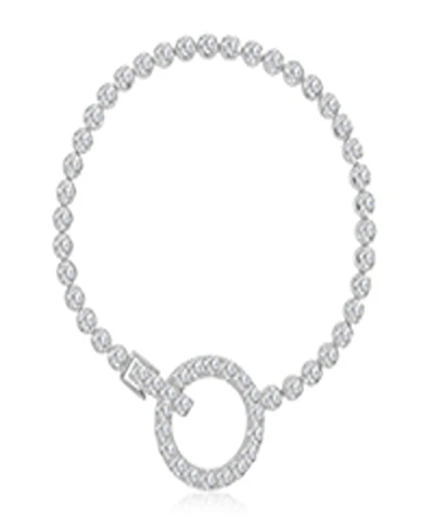 Macy's Cubic Zirconia Circle Tennis Bracelet in Rhodium Over Sterling Silver