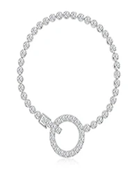 Macy's Cubic Zirconia Circle Tennis Bracelet in Rhodium Over Sterling Silver