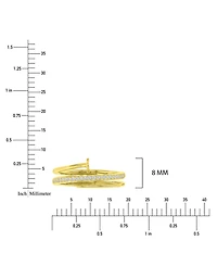 Macy's Cubic Zirconia Spiral Pin Ring in 14k Yellow Gold Over Sterling Silver