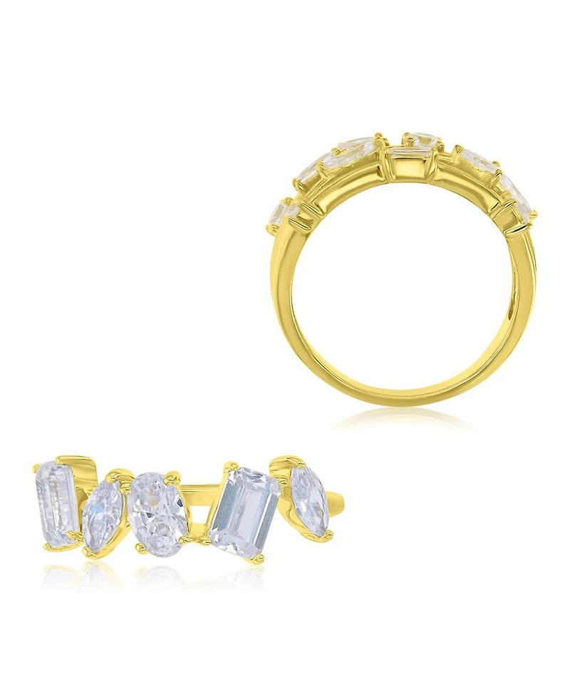 Macy's Multi-Shaped Cubic Zirconia Ring 14k Yellow Gold Over Sterling Silver