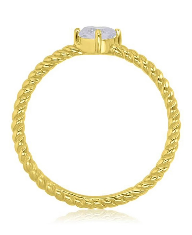 Macy's Black Cubic Zirconia Heart, Flower & Cushion Cut Ring in 14k Yellow Gold Over Sterling Silver