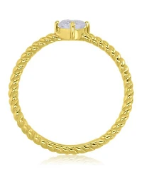 Macy's Black Cubic Zirconia Heart, Flower & Cushion Cut Ring in 14k Yellow Gold Over Sterling Silver