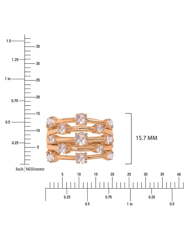 Macy's Morganite 5-Row Ring in 14k Rose Gold Over Sterling Silver