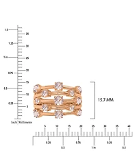 Macy's Morganite 5-Row Ring in 14k Rose Gold Over Sterling Silver