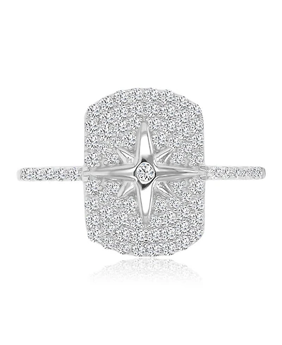 Macy's Cubic Zirconia Star Pave Ring 14k Yellow Gold Over Sterling Silver