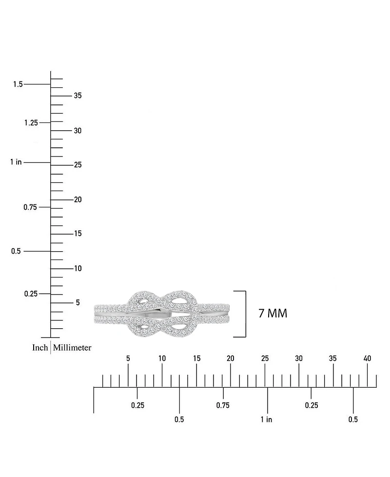 Macy's Infinity Knot Cubic Zirconia Ring in Rhodium Over Sterling Silver