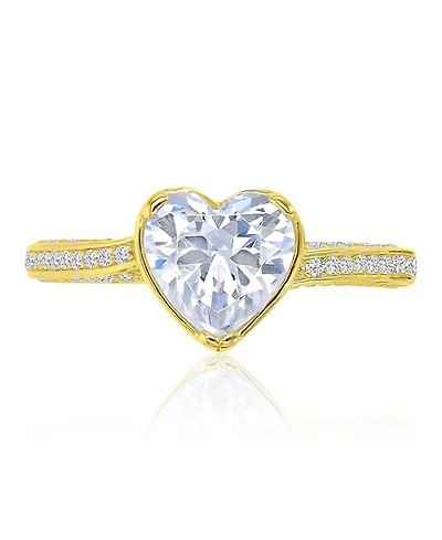 Macy's Heart-Shaped Cubic Zirconia Ring 14k Yellow Gold Over Sterling Silver