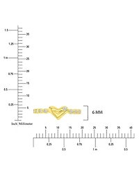 Macy's Cubic Zirconia Heart Ring in 14k Yellow Gold Over Sterling Silver