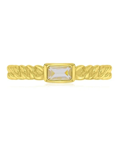 Macy's Cubic Zirconia Ring 14k Yellow Gold Over Sterling Silver