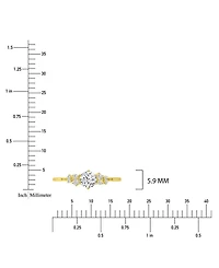 Macy's White Cubic Zirconia Ring in 14k Yellow Gold Over Sterling Silver