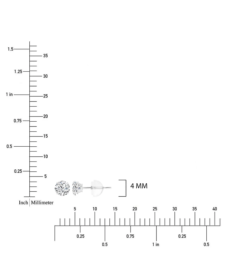 Macy's White Swarovski Zirconia Solitaire Earrings in 14k White Gold