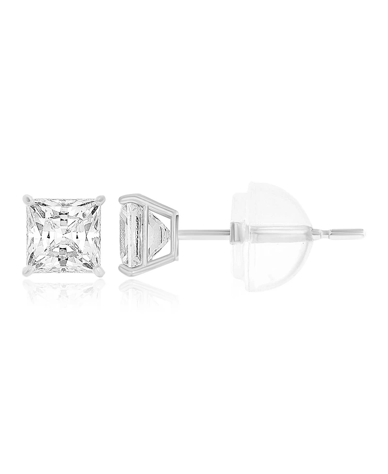 Macy's White Swarovski Zirconia Solitaire Earrings in 14k White Gold