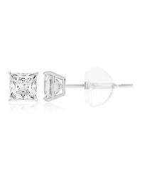 Macy's White Swarovski Zirconia Solitaire Earrings in 14k White Gold