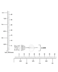 Macy's White Swarovski Zirconia Solitaire Earrings in 14k White Gold