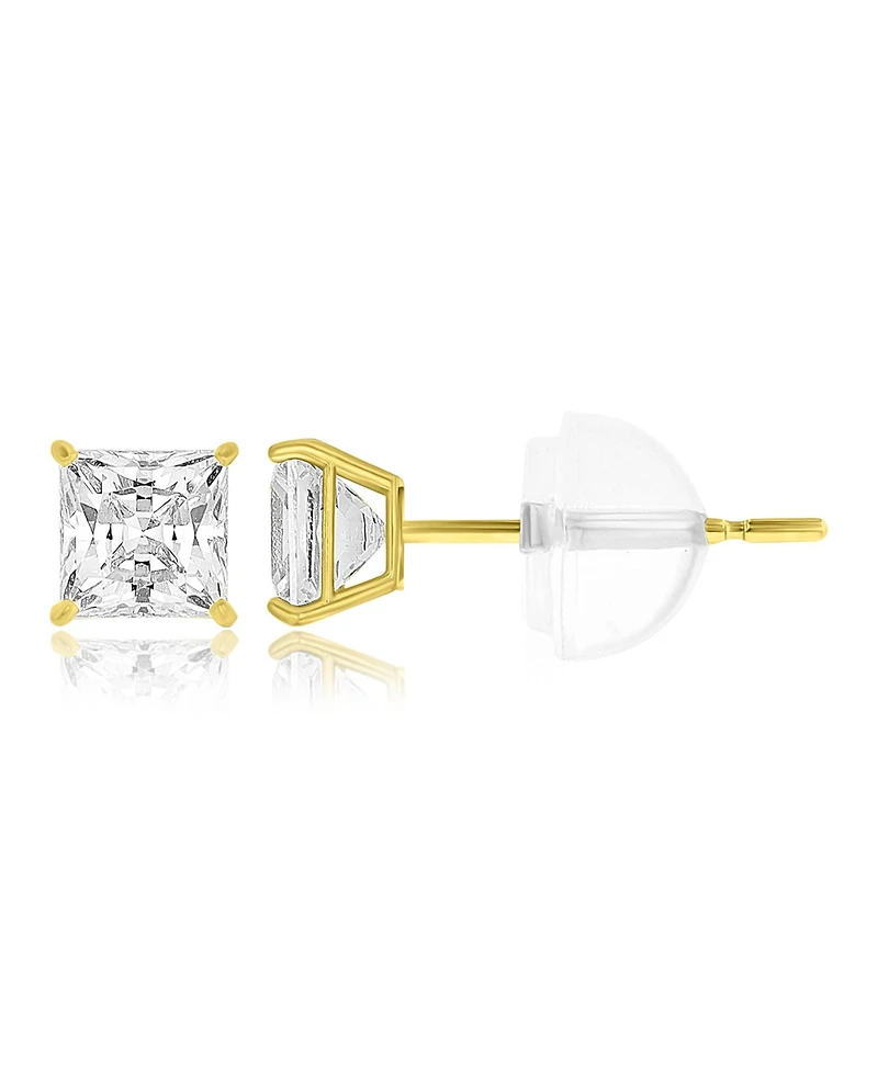 Macy's White Swarovski Zirconia Solitaire Earrings in 14k Yellow Gold