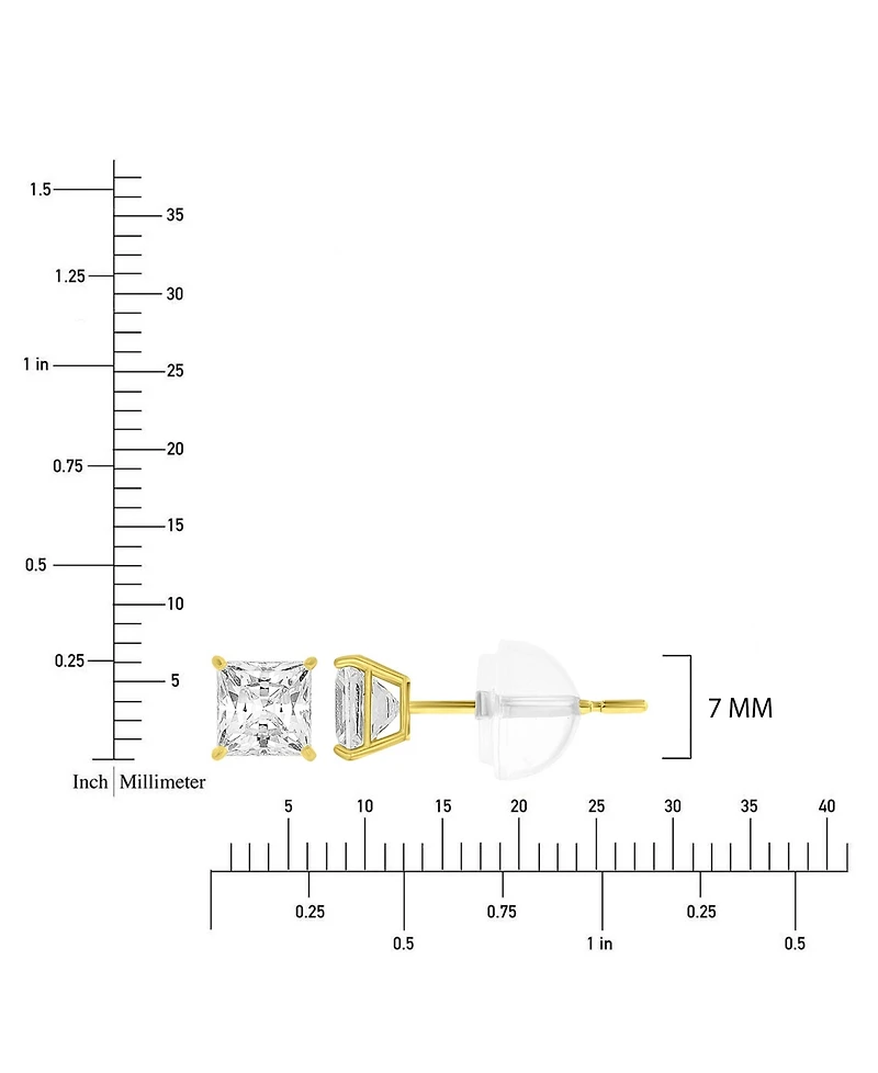 Macy's White Swarovski Zirconia Solitaire Earrings in 14k Yellow Gold