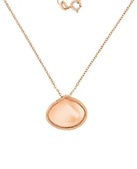 Macy's Diamond Accent Textured Seashell Necklace in 14k Rose Gold Over Sterling Silver