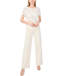 Vince Camuto Women's Short-Sleeve Crochet Blouse