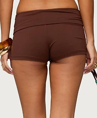 Edikted Women's Thia Ruched Bead Foldover Shorts