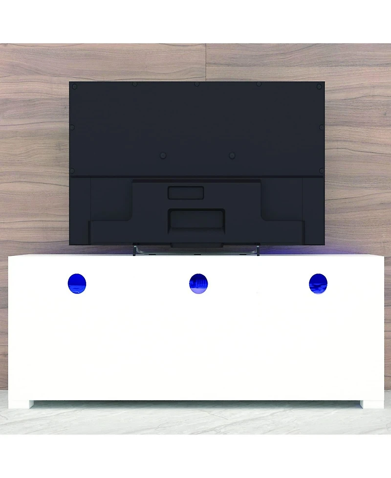 gaomon Floating Tv Stand with Led Light, Wall Mounted Entertainment Center for Televisions up to 60", Led Tv Stand with 2 Cabinet