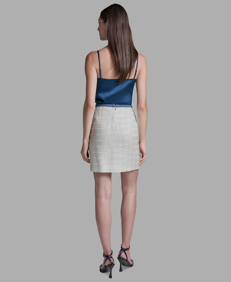 Bcbg Women's Denim Braid Knee Length Skirt