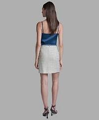 Bcbg Women's Denim Braid Knee Length Skirt