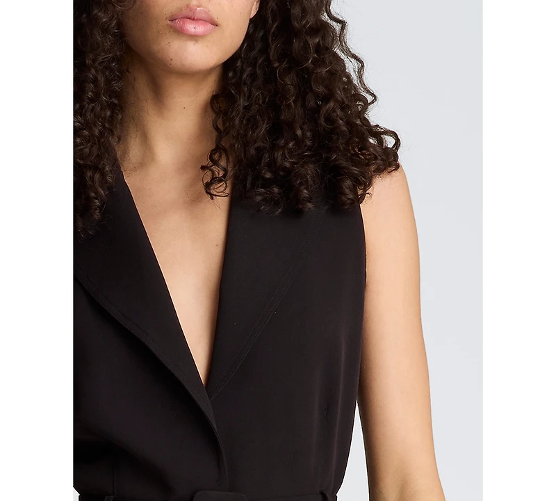 Kenneth Cole Women's Notched Lapel Belted Dress