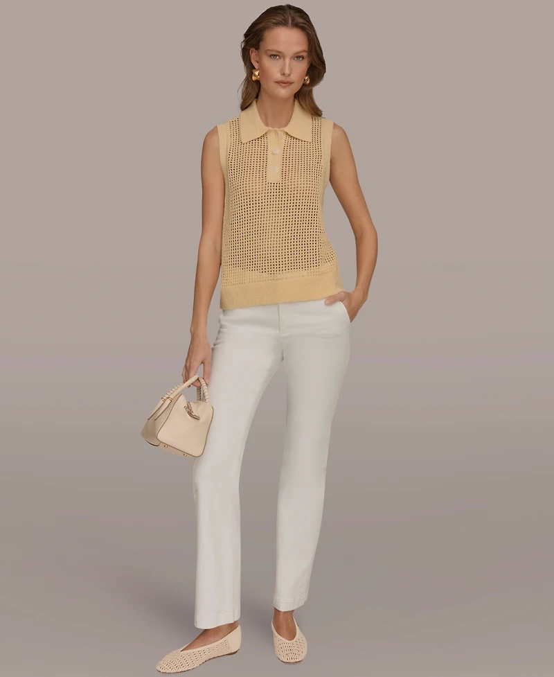 Donna Karan Weekend Women's Sleeveless Polo Sweater