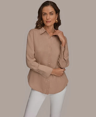 Donna Karan Weekend Women's Button-Down Linen Shirt