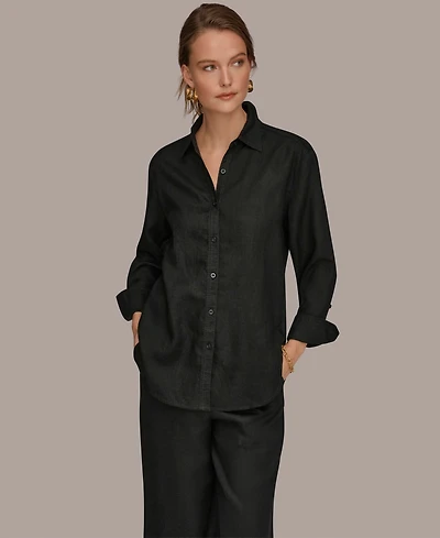 Donna Karan Weekend Women's Button-Down Linen Shirt