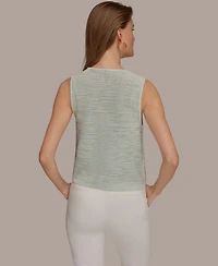 Donna Karan Weekend Women's V-Neck Tie-Front Detail Cardigan