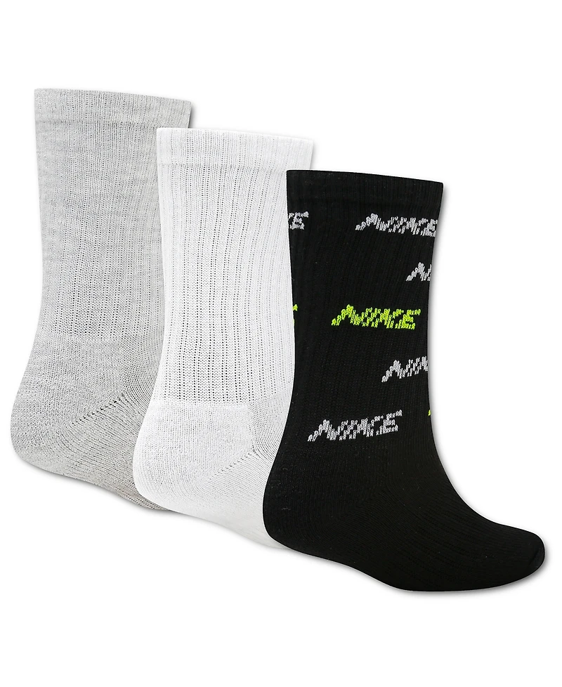Nike Kids' 5-7 Embroidered Logo Crew Socks, 3-Pack