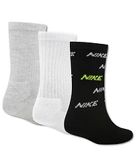 Nike Kids' 5-7 Embroidered Logo Crew Socks, 3-Pack