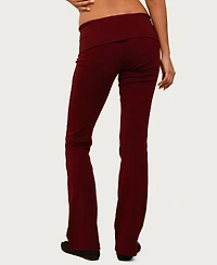 Edikted Women's Ivanne Foldover Flared Pants