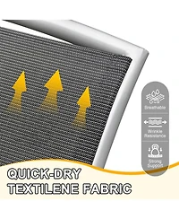 Clihome Patio Folding Chairs Set of 2, Aluminium Frame Outdoor Reclining Patio Chairs Textilene Fabric Seat, Dark Gray