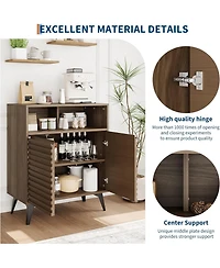 gaomon Fluted Storage Cabinet, Sideboard Buffet Cabinet with & Adjustable Shelves for Living Room, Kitchen, Entryway