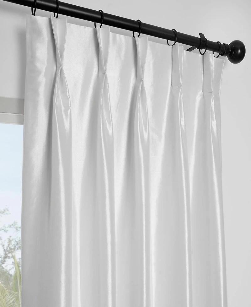 Half Price Drapes French Pleat Faux Silk Taffeta Blackout Curtain