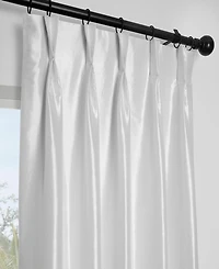 Half Price Drapes French Pleat Faux Silk Taffeta Blackout Curtain