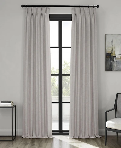 Half Price Drapes French Pleat Textured Faux Linen Room Darkening Curtain