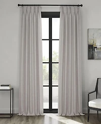 Half Price Drapes French Pleat Textured Faux Linen Room Darkening Curtain