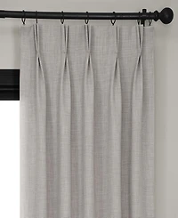 Half Price Drapes French Pleat Textured Faux Linen Room Darkening Curtain