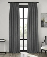 Half Price Drapes French Pleat Textured Faux Linen Room Darkening Curtain